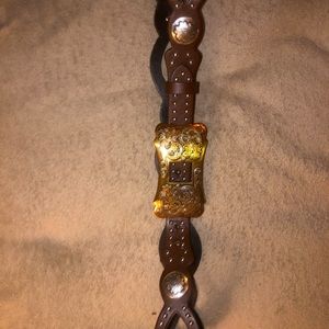 Women’s genuine Leather western loop belt